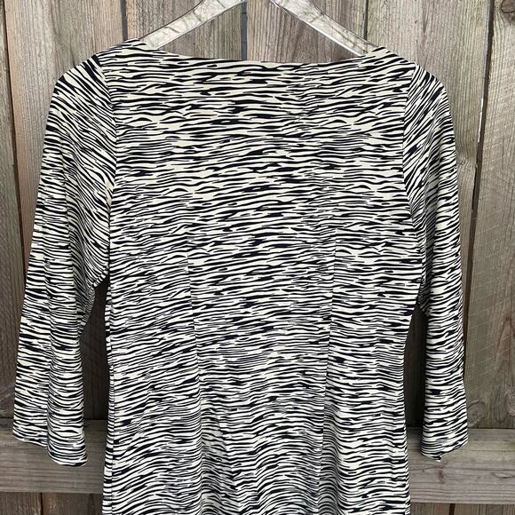 Jude Connally Women Sheath Dress Boat Neck 3/4 Sleeve Pullover Cream Black Small - Picture 5 of 8